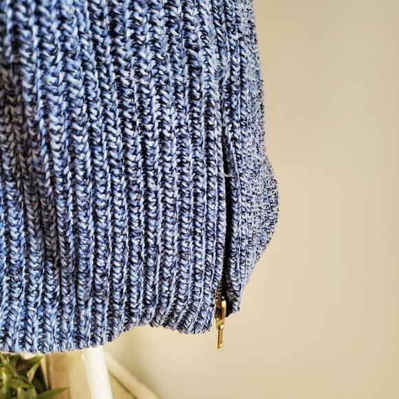 Talbots Petite Blue Cable Knit Zipper Accent Sweater Sz SP - Picture 5 of 9